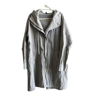 Oska Taupe Gray Long Parka with Hood - Size 1